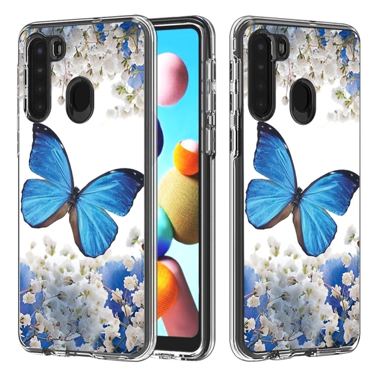 2 In 1 PC + TPU Card Pattern Transparent Protective Case, For Galaxy A01, For Galaxy A21