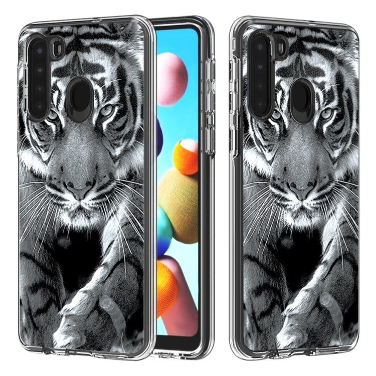 2 In 1 PC + TPU Card Pattern Transparent Protective Case, For Galaxy A01, For Galaxy A21
