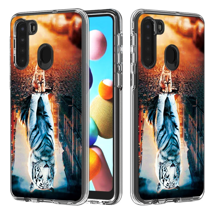 2 In 1 PC + TPU Card Pattern Transparent Protective Case, For Galaxy A01, For Galaxy A21