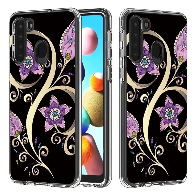 2 In 1 PC + TPU Card Pattern Transparent Protective Case, For Galaxy A01, For Galaxy A21