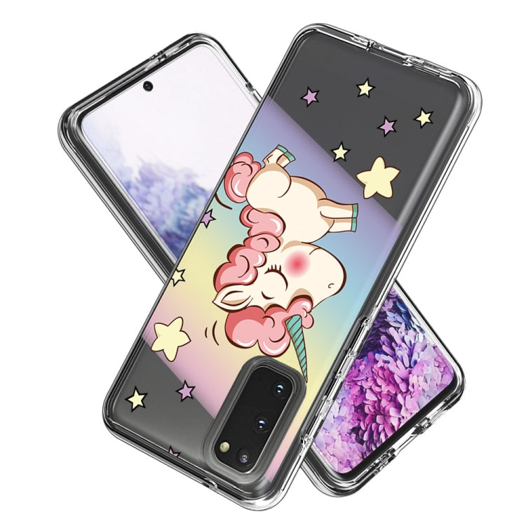 2 In 1 PC + TPU Card Pattern Transparent Protective Case, For Galaxy S20, For Galaxy S20+