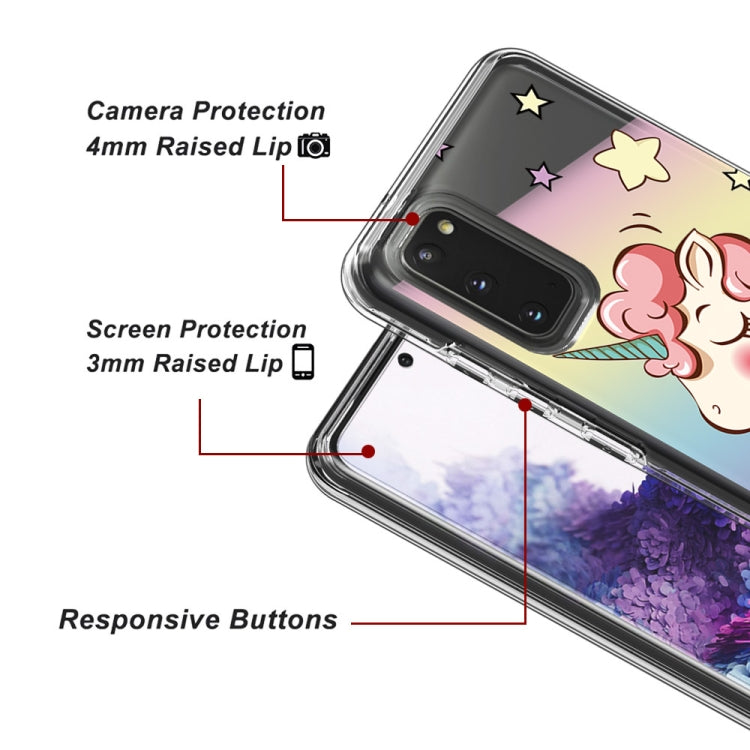 2 In 1 PC + TPU Card Pattern Transparent Protective Case, For Galaxy S20, For Galaxy S20+