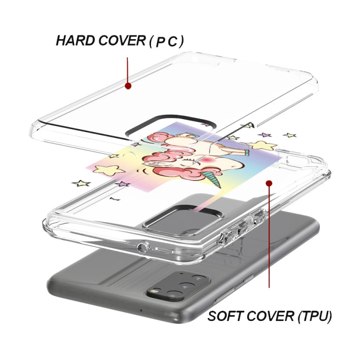 2 In 1 PC + TPU Card Pattern Transparent Protective Case, For Galaxy S20, For Galaxy S20+