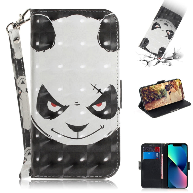 3D Colored Horizontal Flip Leather Phone Case, For iPhone 14, For iPhone 14 Plus