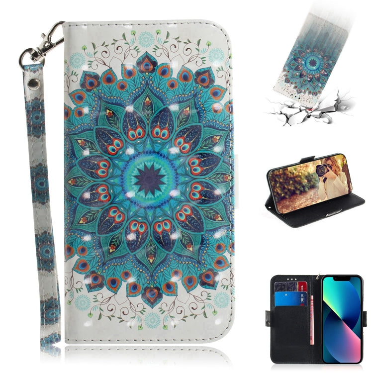 3D Colored Horizontal Flip Leather Phone Case, For iPhone 14, For iPhone 14 Plus