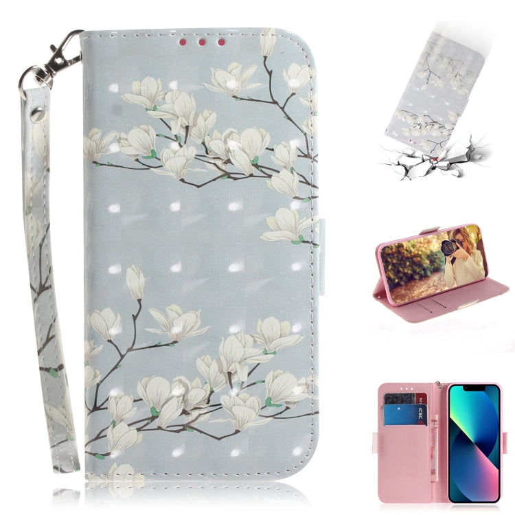 3D Colored Horizontal Flip Leather Phone Case, For iPhone 14, For iPhone 14 Plus