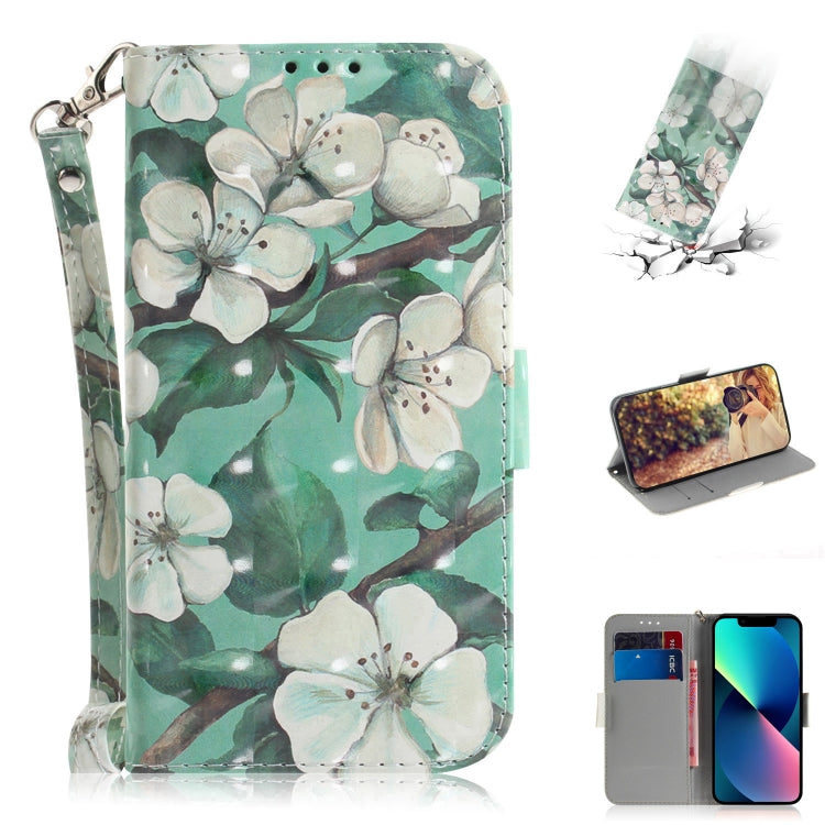 3D Colored Horizontal Flip Leather Phone Case, For iPhone 14, For iPhone 14 Plus
