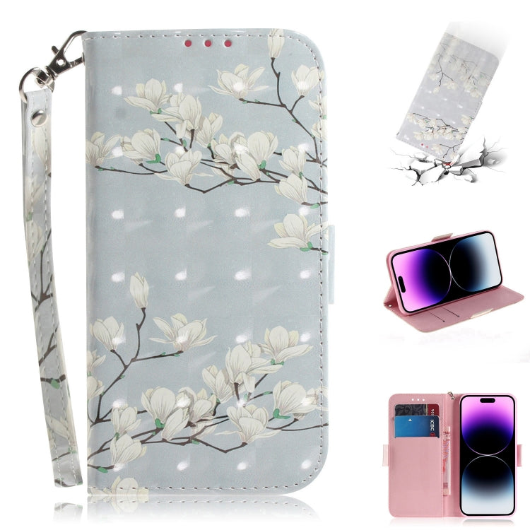 3D Colored Horizontal Flip Leather Phone Case, For iPhone 14 Pro, For iPhone 14 Pro Max