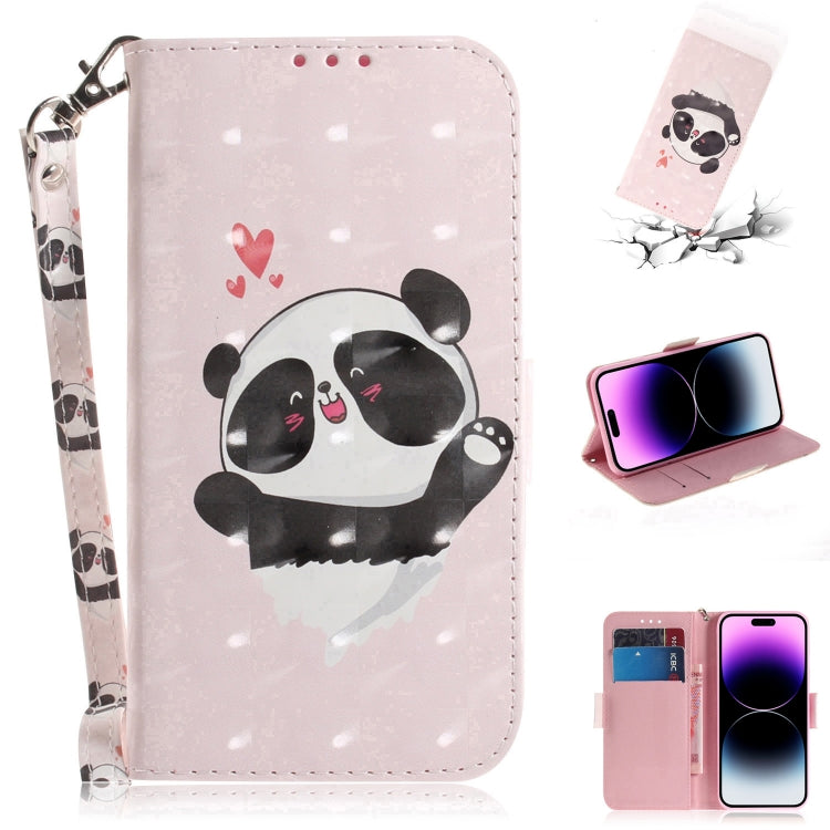 3D Colored Horizontal Flip Leather Phone Case, For iPhone 14 Pro, For iPhone 14 Pro Max