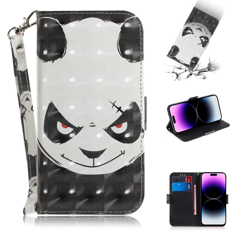 3D Colored Horizontal Flip Leather Phone Case, For iPhone 14 Pro, For iPhone 14 Pro Max
