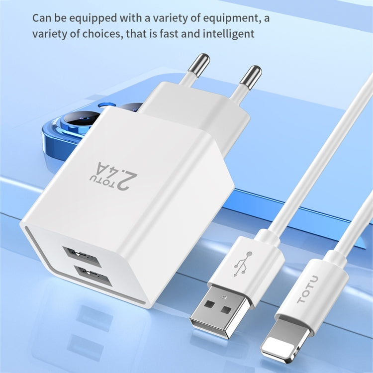 TOTU Joe Series Dual USB Ports Travel Charger, EU Plug, UK Plug