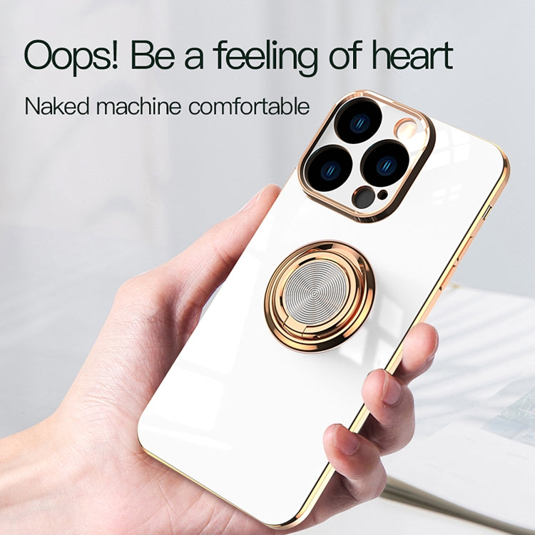 6D Electroplating Ring Phone Case, For iPhone 14 Pro Max