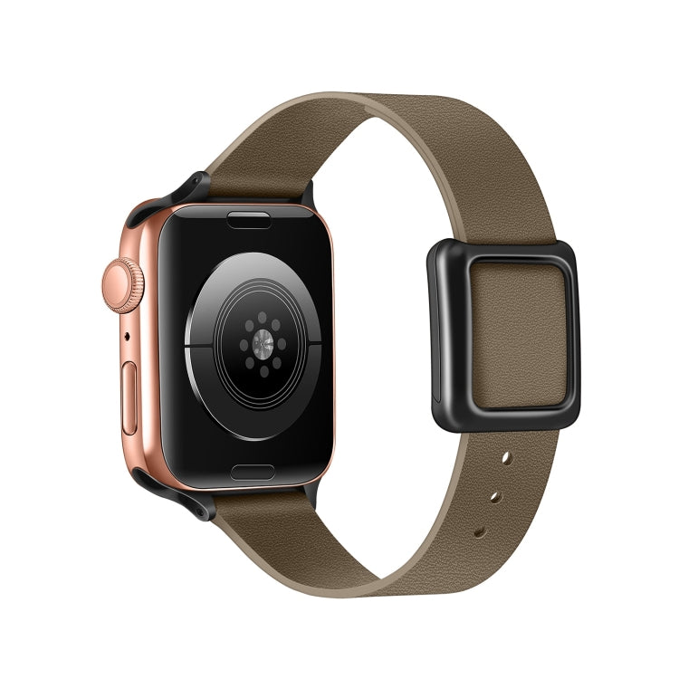 Magnetic Black Square Buckle Watch Band For Apple Watch Series, 7 45mm / 6&SE&5&4 44mm / 3&2&1 42mm, 7 41mm / 6&SE&5&4 40mm / 3&2&1 38mm