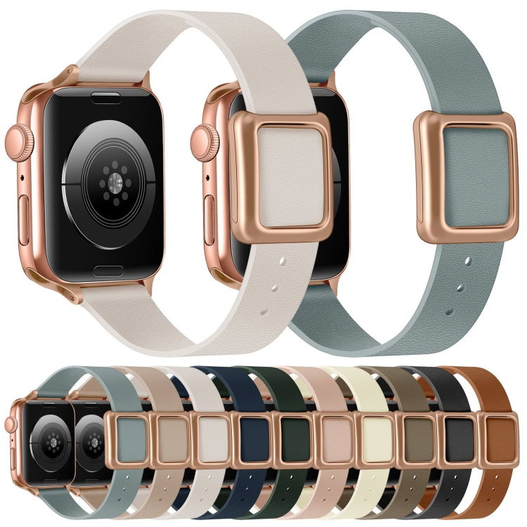 Magnetic Rose Gold Square Buckle Watch Band For Apple Watch Series, 7 45mm / 6&SE&5&4 44mm / 3&2&1 42mm, 7 41mm / 6&SE&5&4 40mm / 3&2&1 38mm