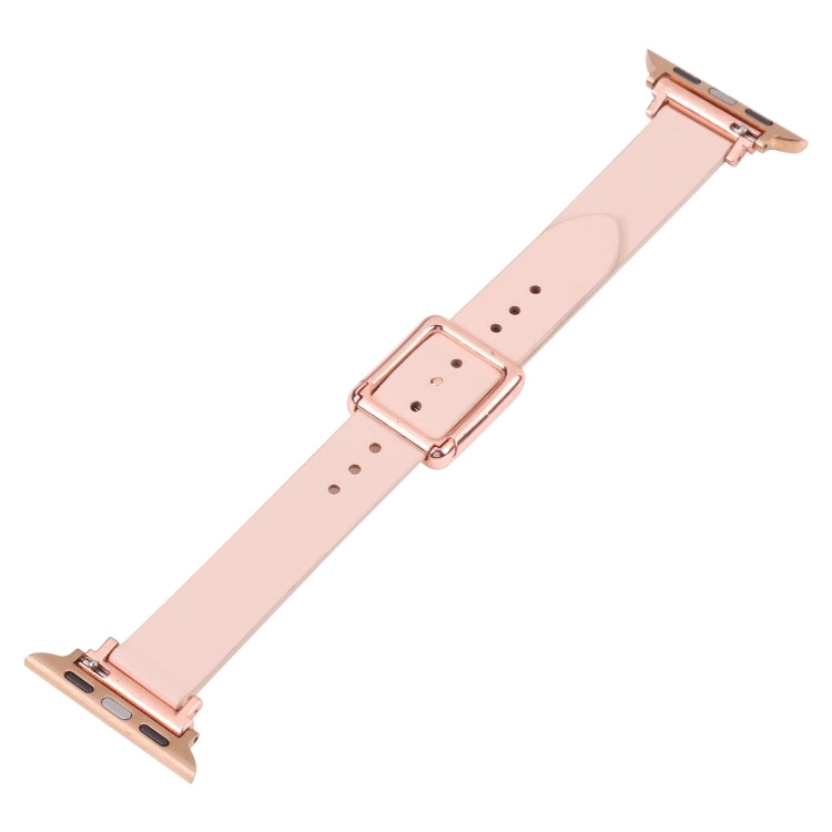 Magnetic Rose Gold Square Buckle Watch Band For Apple Watch Series, 7 45mm / 6&SE&5&4 44mm / 3&2&1 42mm, 7 41mm / 6&SE&5&4 40mm / 3&2&1 38mm
