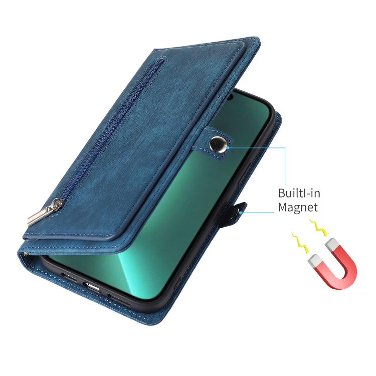Zipper Card Slot Buckle Wallet Leather Phone Case, For iPhone 14 Pro Max, For iPhone 14 Pro, For iPhone 14 Plus, For iPhone 14