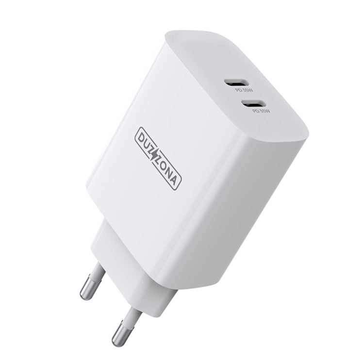 DUZZONA T4 PD 35W Dual Type-C Ports Travel Charger, T4 EU Plug