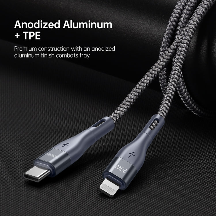 Câble de données de charge rapide DUZZONA A1 PD 20 W Type-C vers 8 broches, longueur : 1 m, 1 m Type-C vers 8 broches