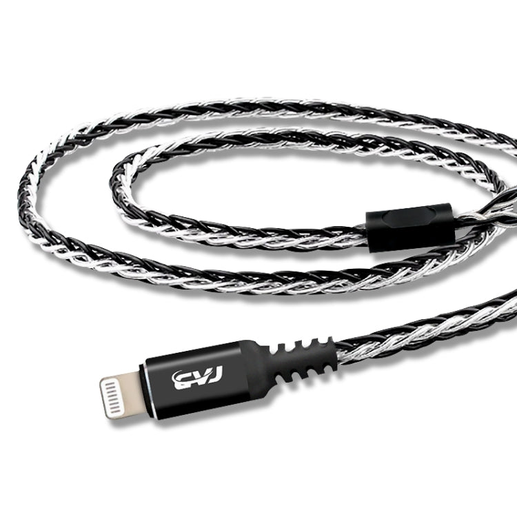 CVJ-CVM 8 Core TC Silver Plated 3.5mm 0.75mm MMCX HIFI Earphone Update Cable, With Mic