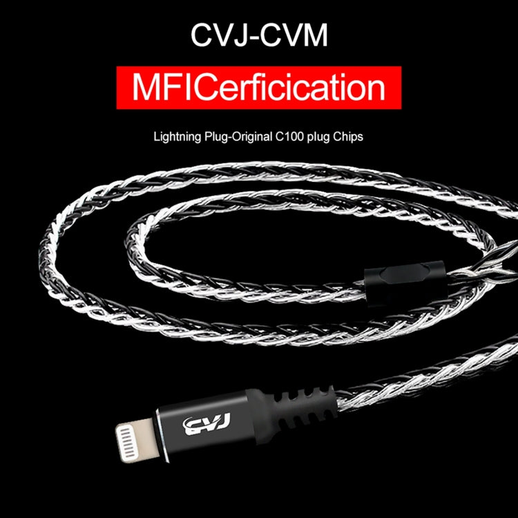 CVJ-CVM 8 Core TC Silver Plated 3.5mm 0.75mm MMCX HIFI Earphone Update Cable, With Mic