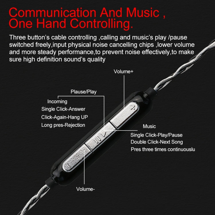 CVJ-CVM 8 Core TC Silver Plated 3.5mm 0.75mm MMCX HIFI Earphone Update Cable, With Mic