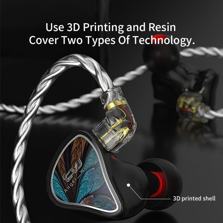 CVJ Angel Wings Hybrid Technology HiFi Music Wired Earphone, No Mic, With Mic