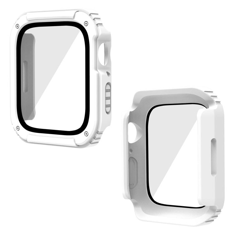 2 in 1 Screen Tempered Glass Film Protective Case, For Apple Watch Series 9 / 8 / 7 45mm, For Apple Watch Series 9 / 8 / 7 41mm, For Apple Watch Series 6 / 5 / 4 / SE 44mm, For Apple Watch Series 6 / 5 / 4 / SE 40mm
