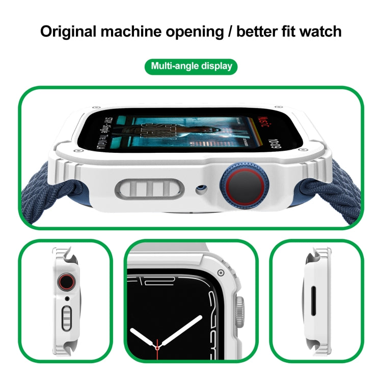 2 in 1 Screen Tempered Glass Film Protective Case, For Apple Watch Series 9 / 8 / 7 45mm, For Apple Watch Series 9 / 8 / 7 41mm, For Apple Watch Series 6 / 5 / 4 / SE 44mm, For Apple Watch Series 6 / 5 / 4 / SE 40mm