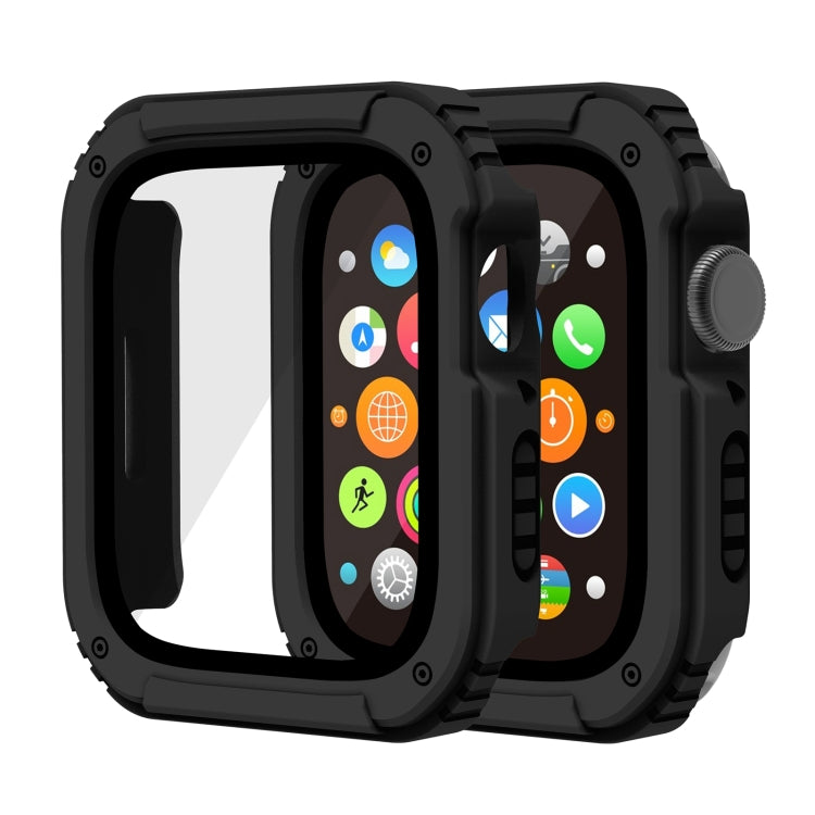 2 in 1 Screen Tempered Glass Film Protective Case, For Apple Watch Series 9 / 8 / 7 45mm, For Apple Watch Series 9 / 8 / 7 41mm, For Apple Watch Series 6 / 5 / 4 / SE 44mm, For Apple Watch Series 6 / 5 / 4 / SE 40mm