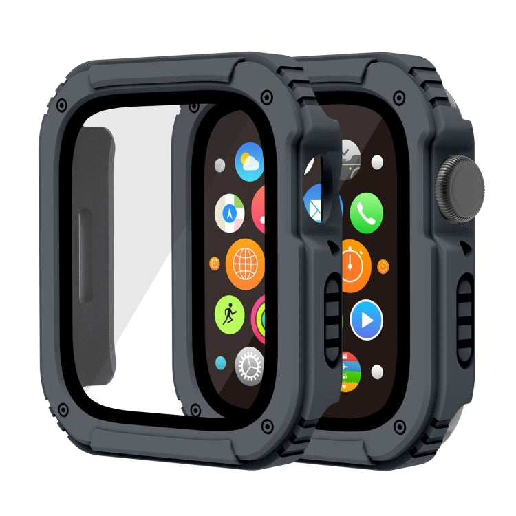 2 in 1 Screen Tempered Glass Film Protective Case, For Apple Watch Series 9 / 8 / 7 45mm, For Apple Watch Series 9 / 8 / 7 41mm, For Apple Watch Series 6 / 5 / 4 / SE 44mm, For Apple Watch Series 6 / 5 / 4 / SE 40mm