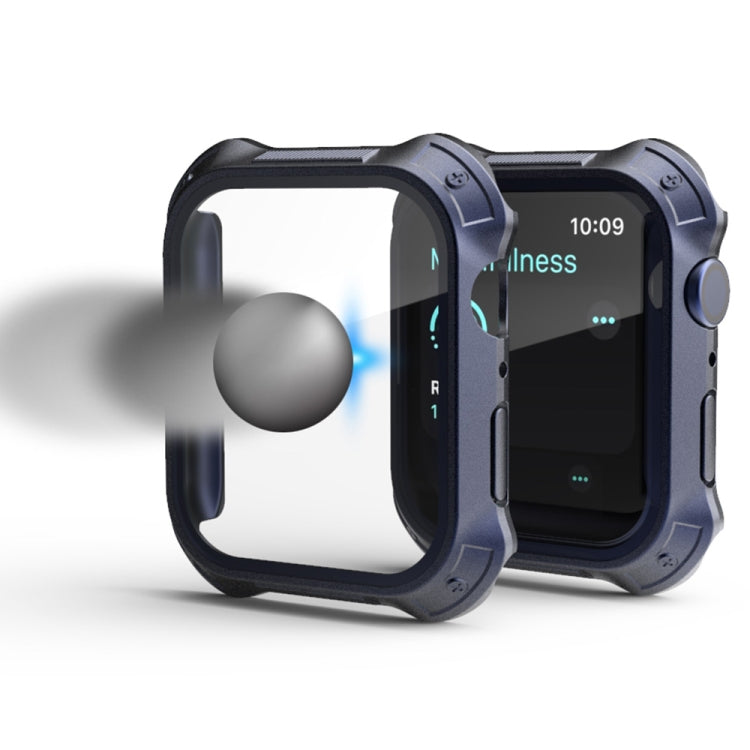 2 in 1 Frosted PC Frame + Screen Tempered Glass Film Protective Case, For Apple Watch Series 9 / 8 / 7 45mm, For Apple Watch Series 9 / 8 / 7 41mm