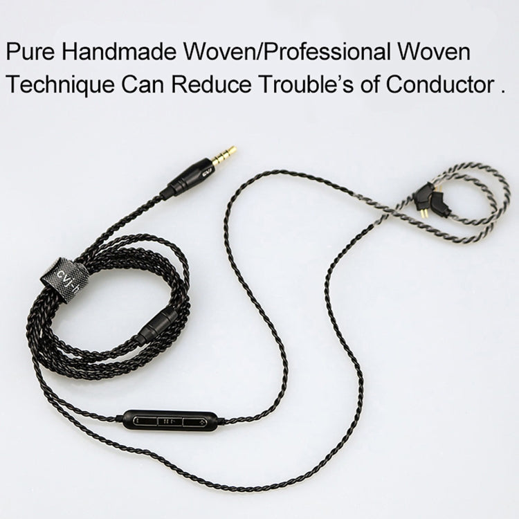 CVJ-V1 1.25m Oxygen-free Copper Silver Plated Upgrade Cable, For 0.75mm Earphones, With Mic, For 0.75mm Earphones, Without Mic, For 0.78mm Earphones, Without Mic, For MMCX Earphones, With Mic, For MMCX Earphones, Without Mic