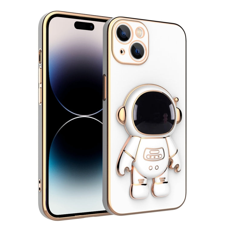 Plating Astronaut Holder Phone Case, For iPhone 14, For iPhone 14 Plus, For iPhone 14 Pro, For iPhone 14 Pro Max