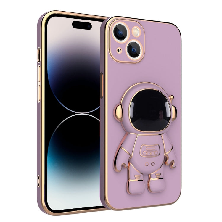 Plating Astronaut Holder Phone Case, For iPhone 14, For iPhone 14 Plus, For iPhone 14 Pro, For iPhone 14 Pro Max