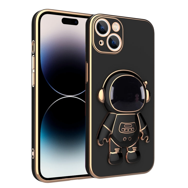 Plating Astronaut Holder Phone Case, For iPhone 14, For iPhone 14 Plus, For iPhone 14 Pro, For iPhone 14 Pro Max