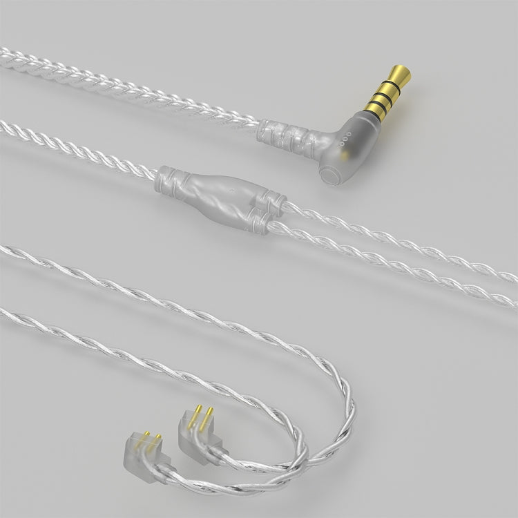 CVJ V7 1.25m 4-Cores Silver-plated 3.5mm Elbow Earphone Cable, 0.75mm No Mic, 0.78mm No Mic, 2 Pin No Mic, 2 Pin with Mic