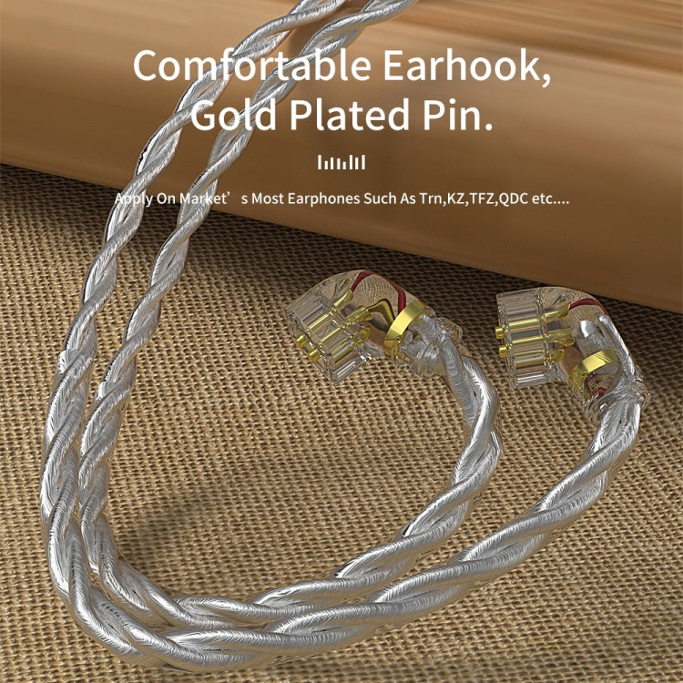 Câble d'écouteurs coudé 3,5 mm plaqué argent CVJ V7 1,25 m à 4 conducteurs