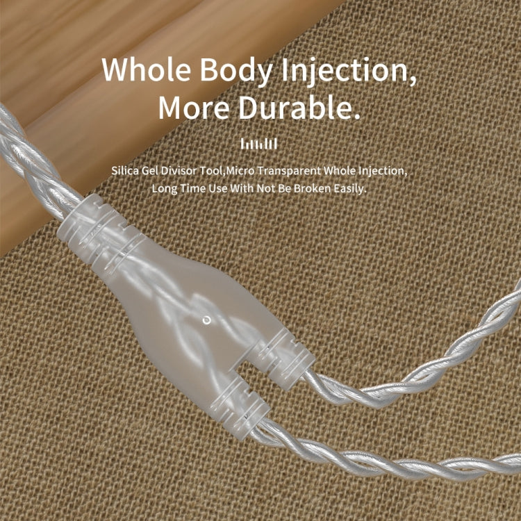 Câble d'écouteurs coudé 3,5 mm plaqué argent CVJ V7 1,25 m à 4 conducteurs