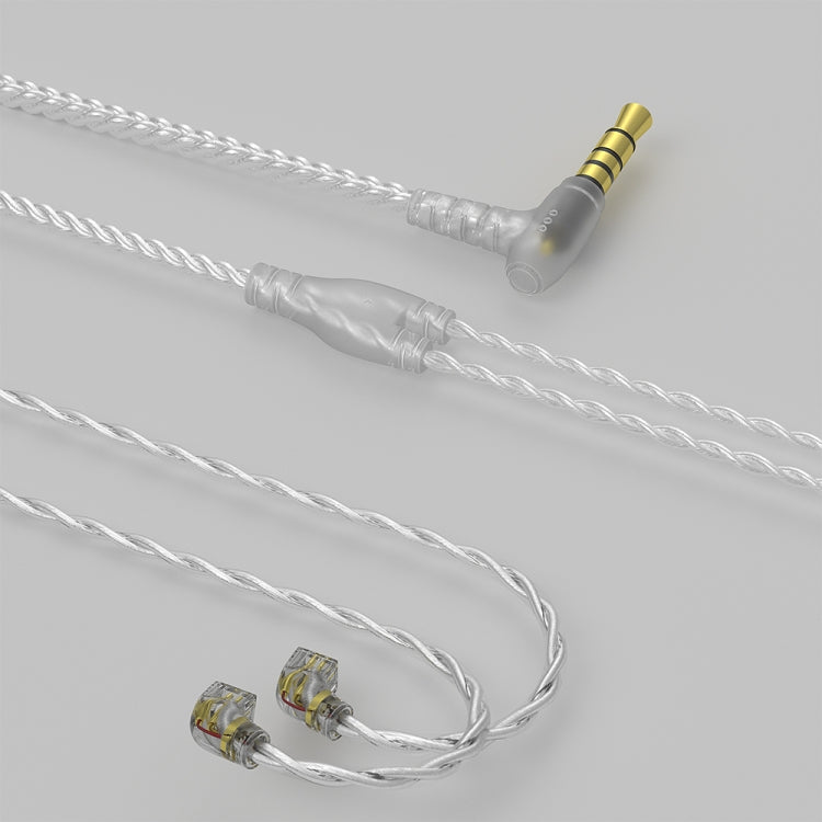 CVJ V7 1.25m 4-Cores Silver-plated 3.5mm Elbow Earphone Cable, 0.75mm No Mic, 0.78mm No Mic, 2 Pin No Mic, 2 Pin with Mic
