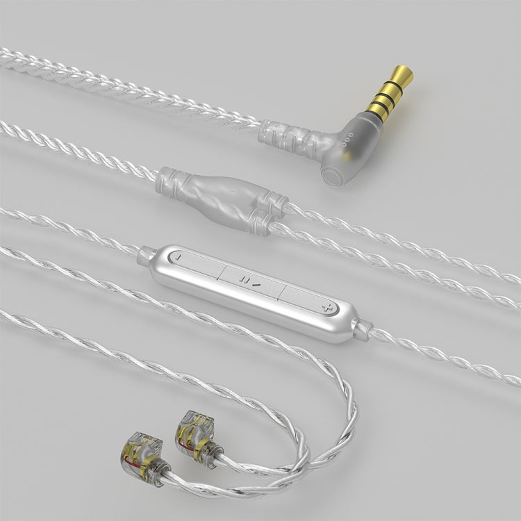 CVJ V7 1.25m 4-Cores Silver-plated 3.5mm Elbow Earphone Cable, 0.75mm No Mic, 0.78mm No Mic, 2 Pin No Mic, 2 Pin with Mic