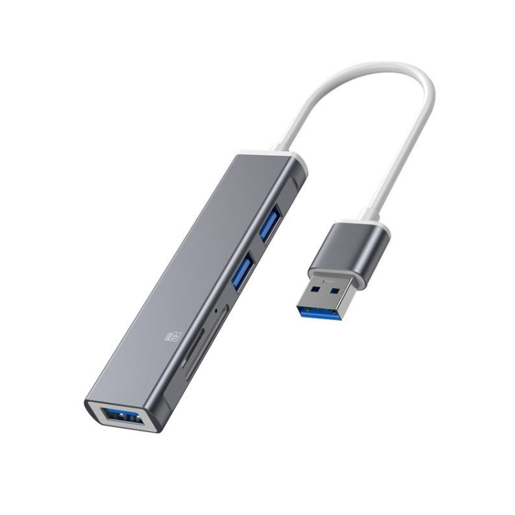 Docking Station TF/SD Card Reader For iPhone, Type-C Port, USB Port, 5 in 1 8 (Grey)
