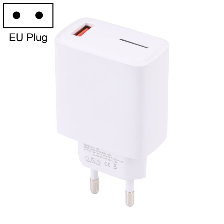 LZ-1130 QC 3.0 USB Charger, EU Plug