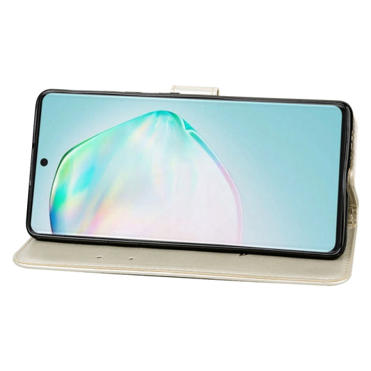 Samsung Galaxy Note 10 Lite rose embossed wallet case open view display