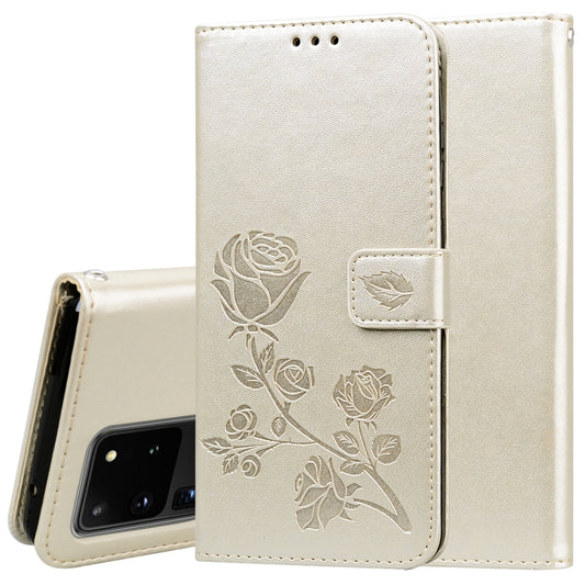 Rose embossed PU leather flip case for Galaxy S20 Ultra with card slots and wallet holder
