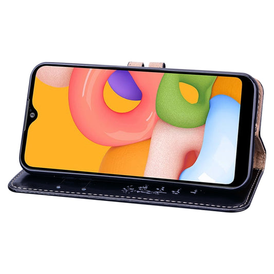 Genuine leather wallet case Galaxy A81 Note 10 with horizontal flip design and card storage
