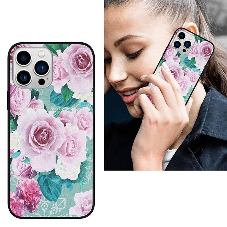 Flowers Pattern Leather Phone Case, For iPhone 14 Plus, For iPhone 14 Pro Max