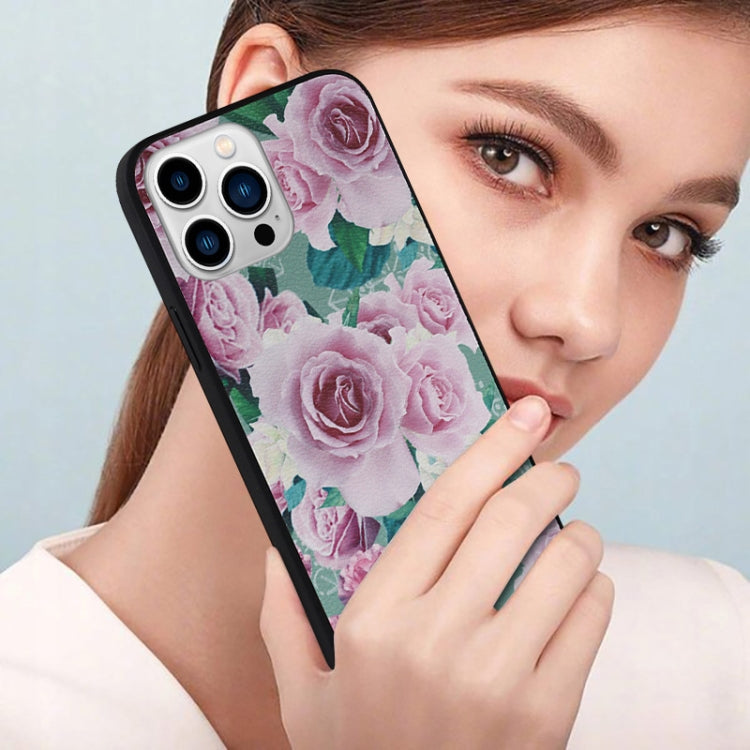 Flowers Pattern Leather Phone Case, For iPhone 14 Plus, For iPhone 14 Pro Max