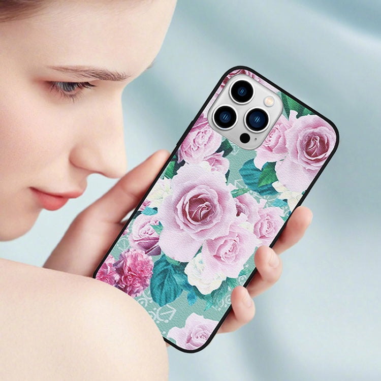 Flowers Pattern Leather Phone Case, For iPhone 14 Plus, For iPhone 14 Pro Max