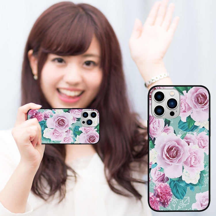 Flowers Pattern Leather Phone Case, For iPhone 14 Plus, For iPhone 14 Pro Max
