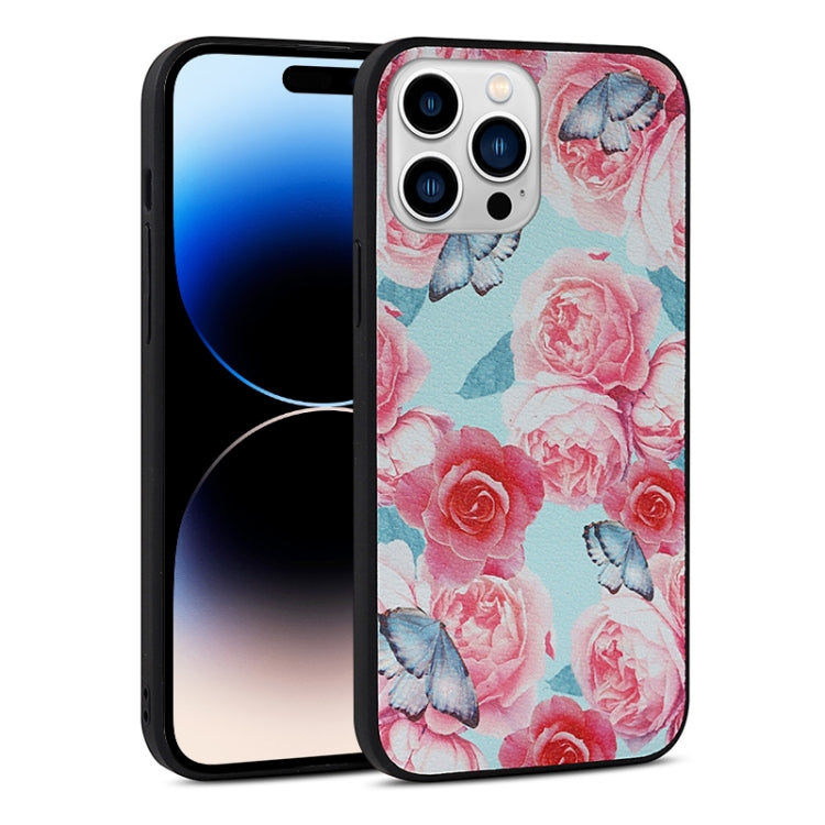 Flowers Pattern Leather Phone Case, For iPhone 14 Plus, For iPhone 14 Pro Max
